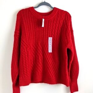Poshmark NWT Old Navy Red Cable knit Sweater S